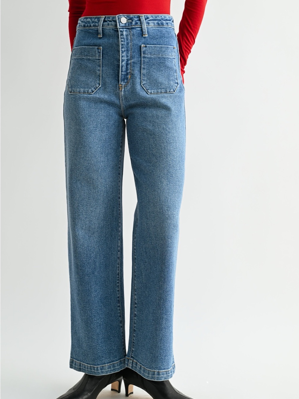 Just Black Denim Sailor Pocket Wide Leg Jeans Size 28